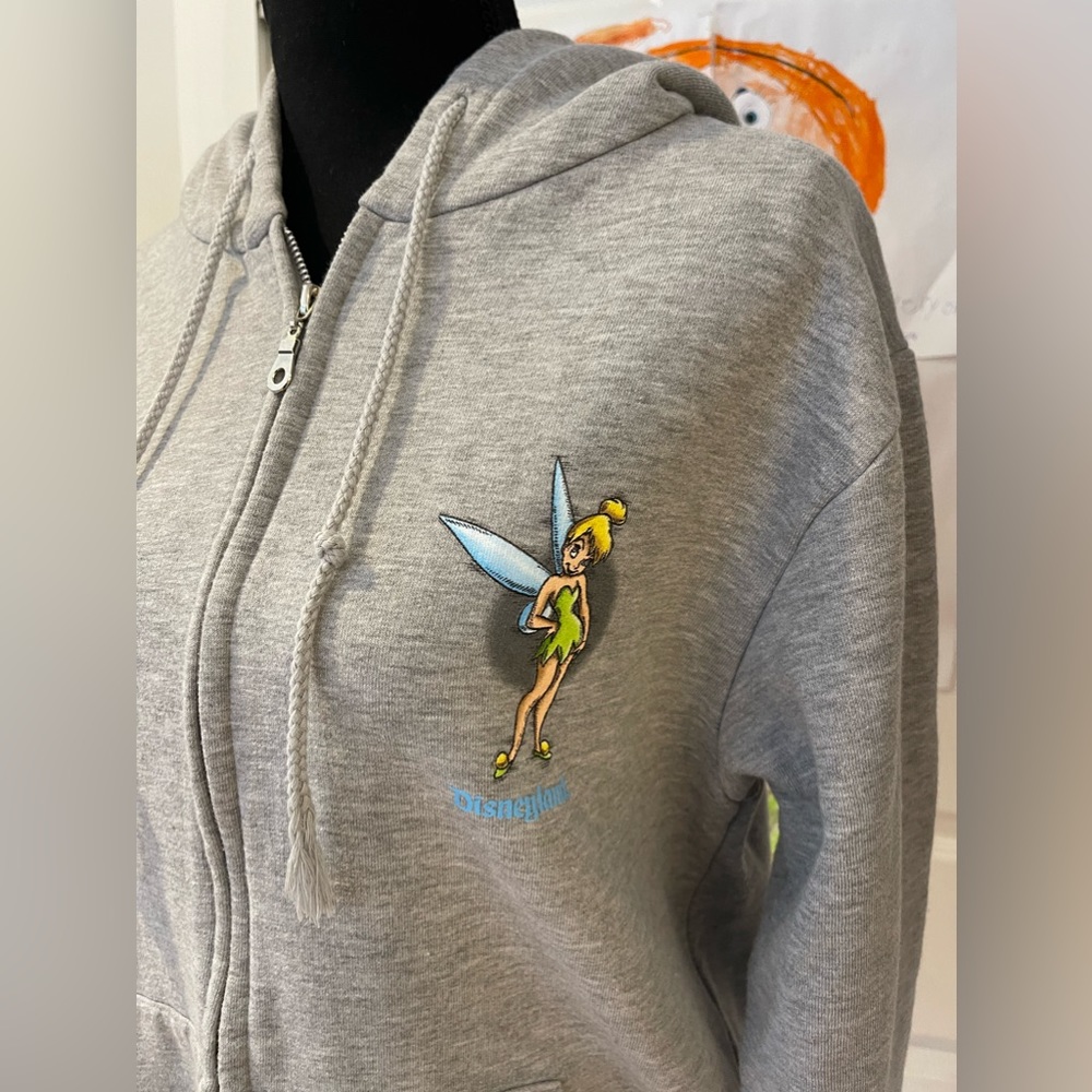 Vintage Tinkerbell Disneyland Resort Zip Up. Size M Gem